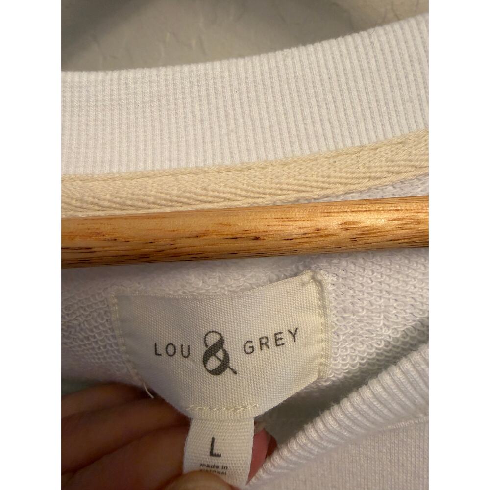 Lou & Grey Americana Star Cozy Cotton Terry Short sleeve Sweatshirt- Large - Picture 3 of 4